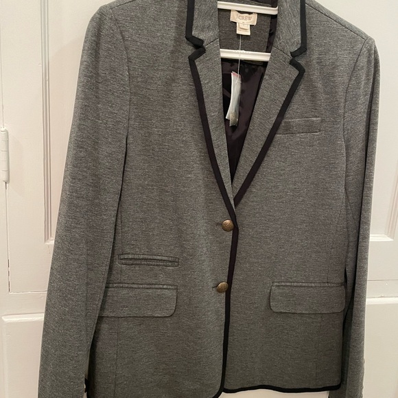 J. Crew Gray Blazer with Black Trim - Picture 1 of 7